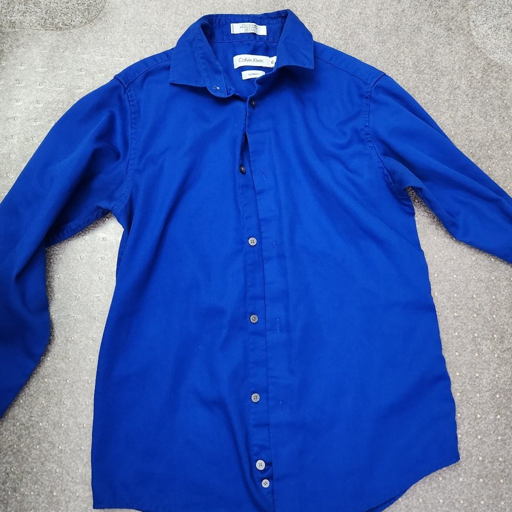 Calvin Klein Royal Blue Sateen Shirt BOYS